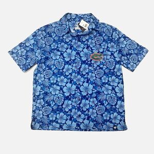 Fanatics Florida Gators Blue Floral Hawaiian Short Sleeve Shirt Size Large  NWT